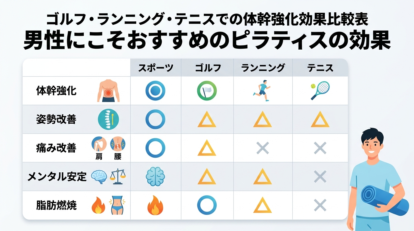 男性にこそおすすめのピラティスの効果