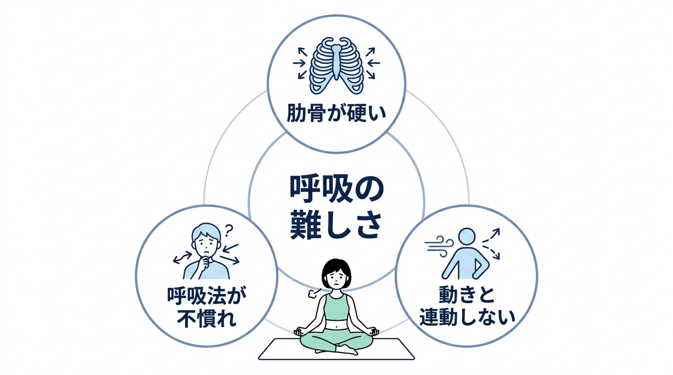 ピラティスの呼吸が難しいと感じる3つの理由