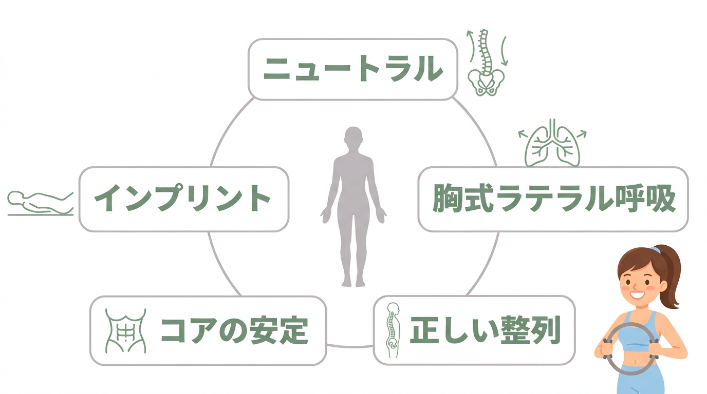 基本姿勢と呼吸に使うピラティス用語