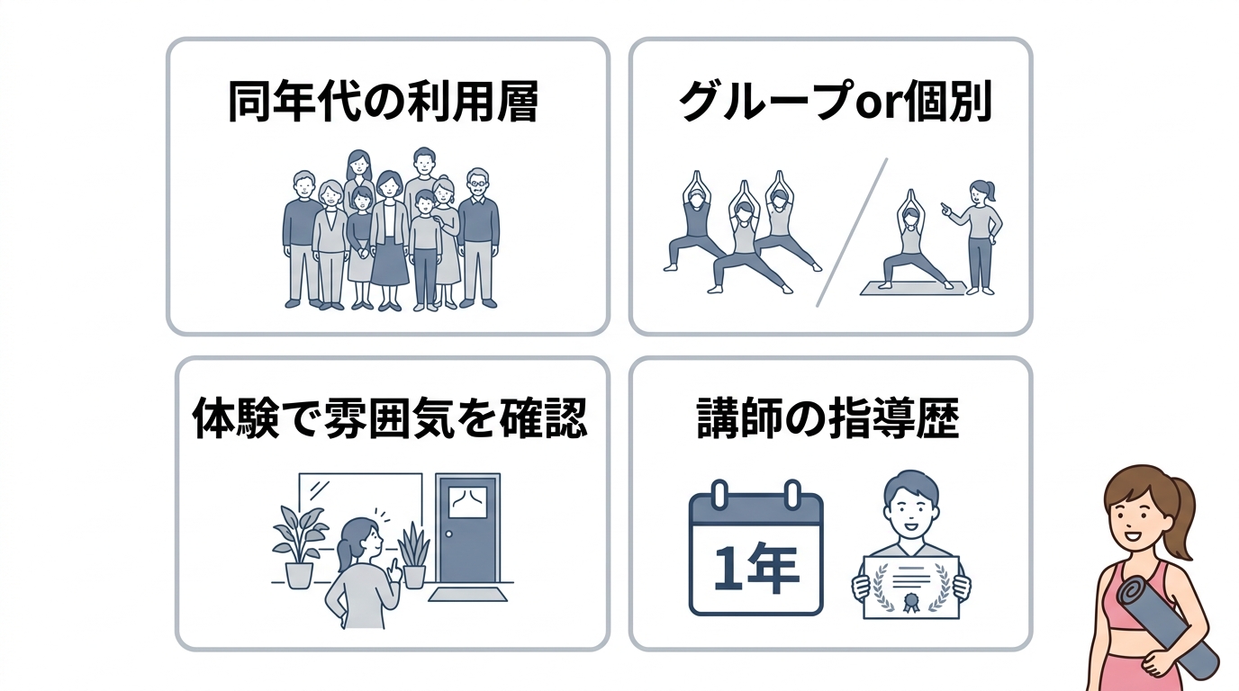 年齢に合ったスタジオを選ぶポイント