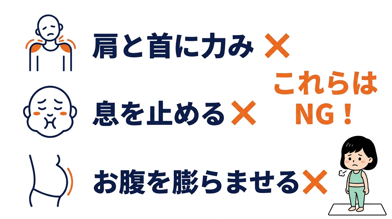 初心者が陥りやすい呼吸のNG例3つ
