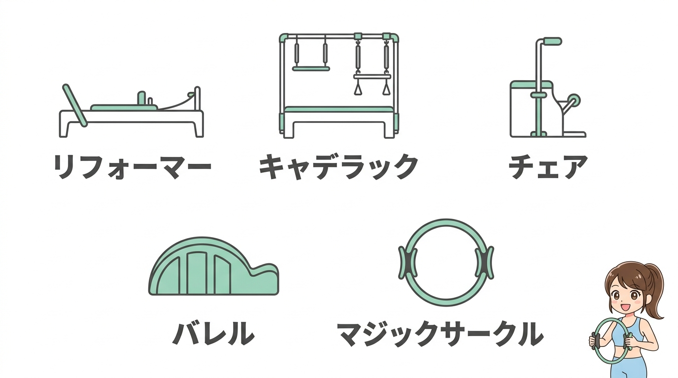 ピラティスのマシンと道具の用語