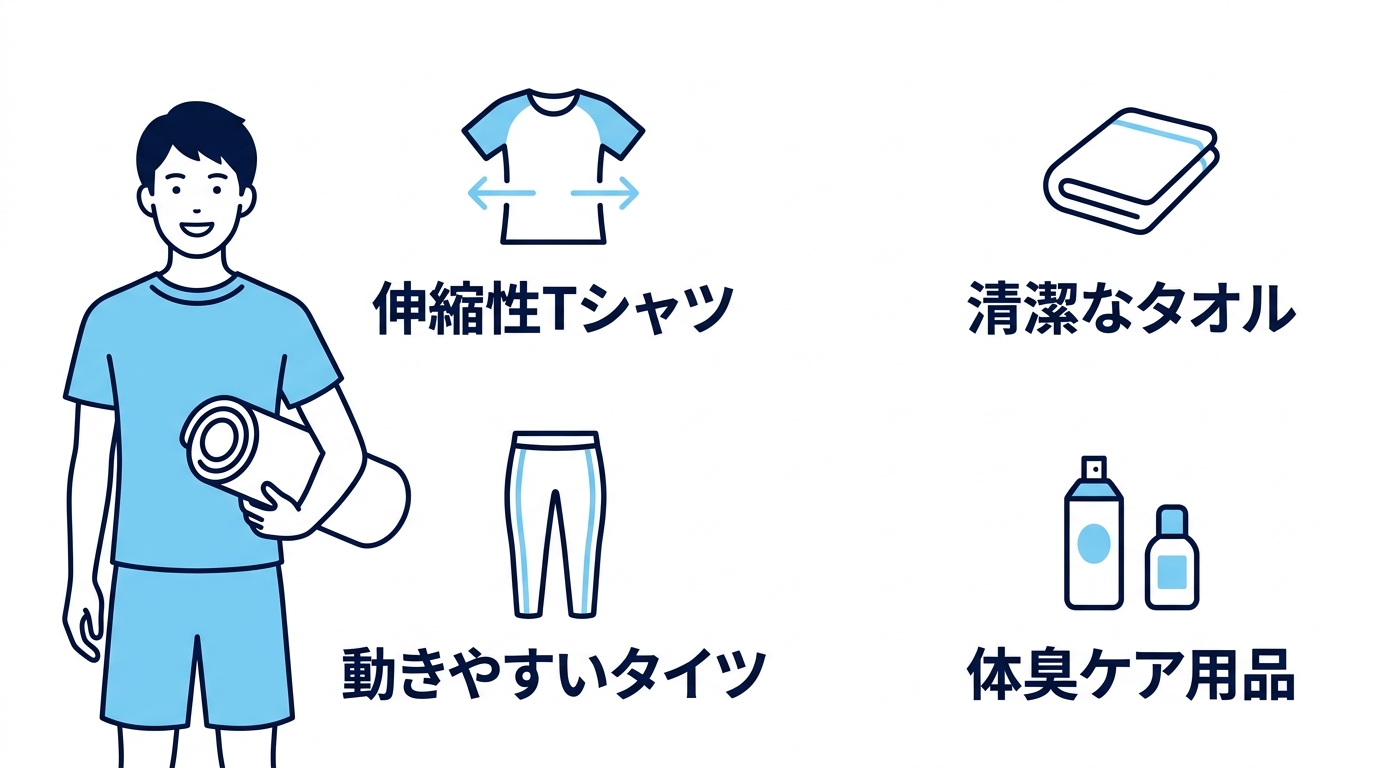 男性初心者の服装と持ち物ガイド