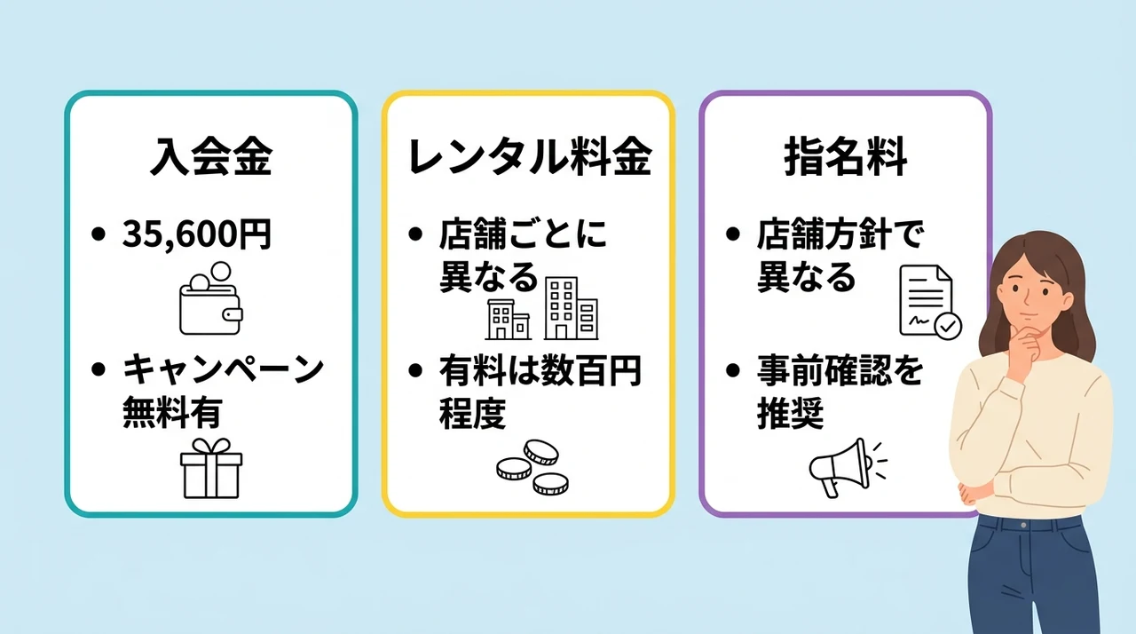 入会金やレンタル料など初期費用と追加費用の注意点