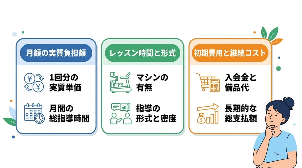 梅田の他スタジオと料金比較をする際の視点